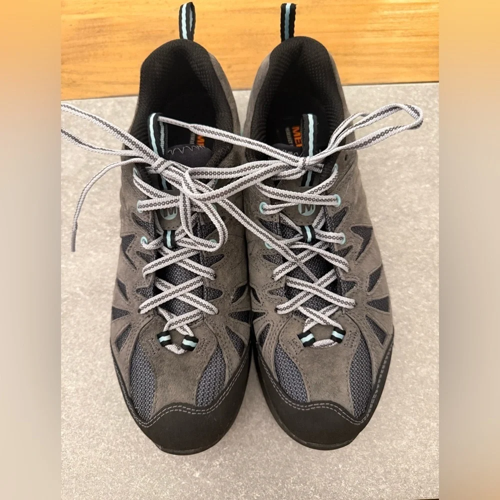 Merrell Capra Hiking Shoes Vibram Grey Blue Womens 9.5
